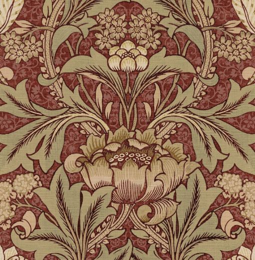 Acanthus Floral - Denim Blue & Salmon