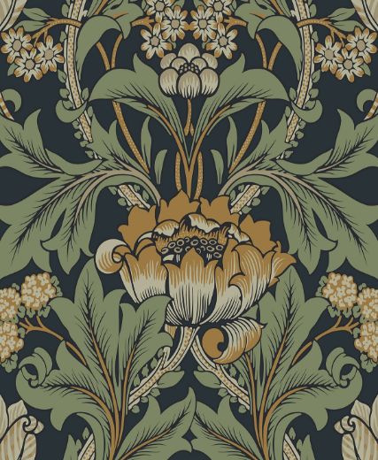 Primrose Floral - Denim Blue & Auburn