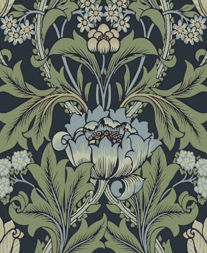Primrose Floral - Denim Blue & Auburn