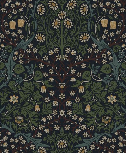 Victorian Garden - Aegean Blue & Warm Stone