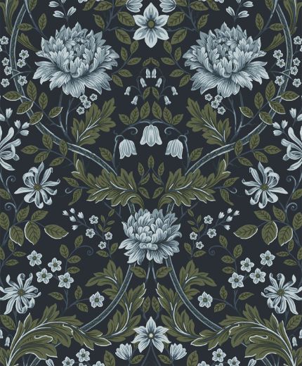 Honeysuckle Trail - Ivory & Grey