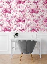 Load image into Gallery viewer, WATERCOLOR FLOWER PEEL AND STICK WALLPAPER