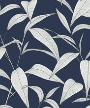 Load image into Gallery viewer, PINSTRIPE LEAF TRAIL PEEL AND STICK WALLPAPER