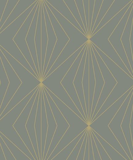 Gem Geometric - Grey & Metallic Gold