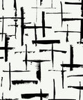 Crosshatch Abstract - Ebony & Eggshell