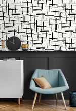 Load image into Gallery viewer, CROSSHATCH ABSTRACT PEEL AND STICK WALLPAPER