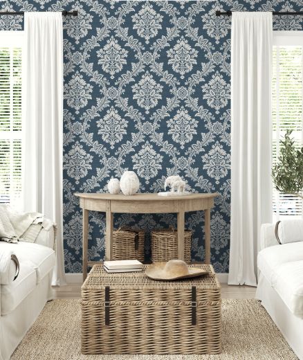 Seaside Damask - Denim Blue
