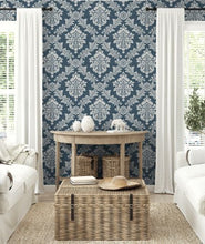 Load image into Gallery viewer, SEASIDE DAMASK PEEL AND STICK WALLPAPER