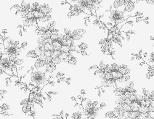 Sketched Floral - Grey