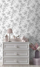 Load image into Gallery viewer, SKETCHED FLORAL PEEL AND STICK WALLPAPER