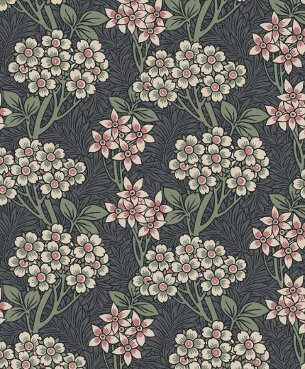 Floral Vine - Smoke & Laurel Green