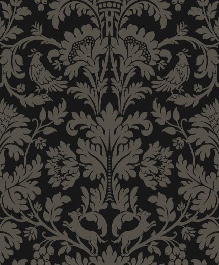 Ansel Damask - Ebony & Pavestone