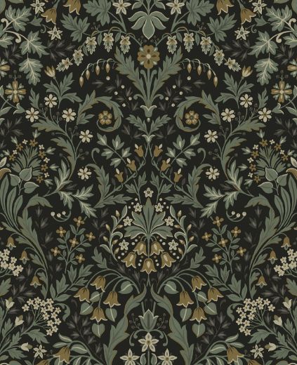 Filigree Floral - Midnight Blue & Sage