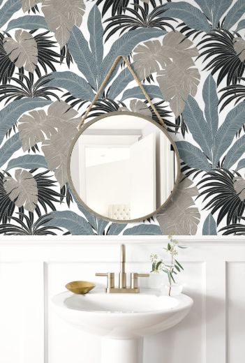 Laguna Leaf - Bluestone & Grey