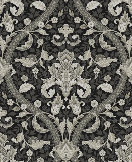 Acanthus Ogee - Ebony & Cliffside