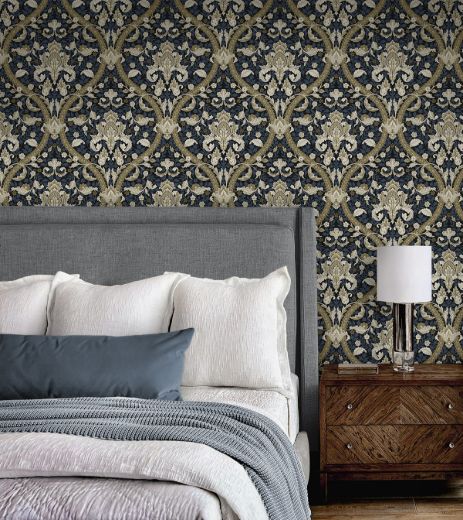 Acanthus Ogee - Blue & Natural