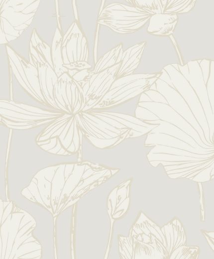 Lotus Garden Floral - Pearl