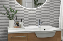 Load image into Gallery viewer, FAUX WOVEN STRIPE PEEL AND STICK WALLPAPER