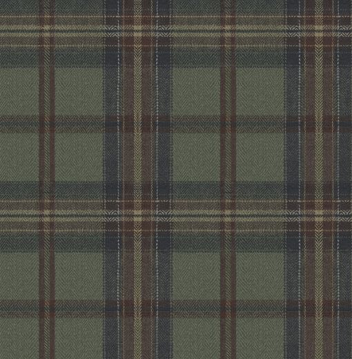 Herringbone Plaid - Adobe & Antique Green