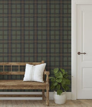 Load image into Gallery viewer, HERRINGBONE PLAID PEEL AND STICK WALLPAPER