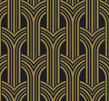 Deco Geometric Arches - Ebony & Metallic Gold