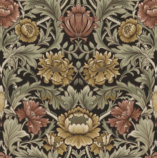 Acanthus Floral Cameo - Espresso