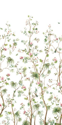 Blooming Chinoiserie Mural - Fern & Rosebud