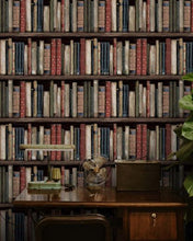 Load image into Gallery viewer, FAUX BOOKSHELVES PEEL AND STICK WALLPAPER