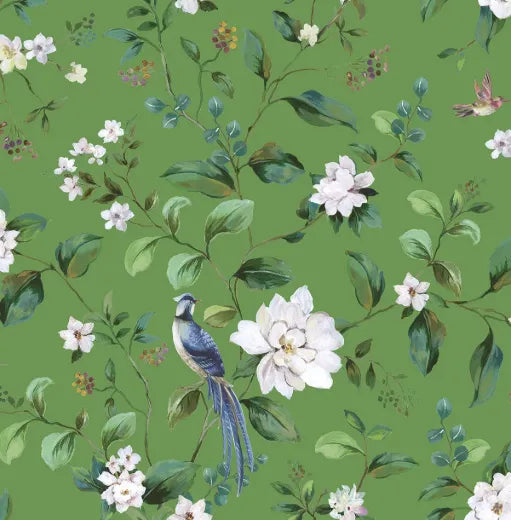 Chinoiserie Bird Vine - Teal