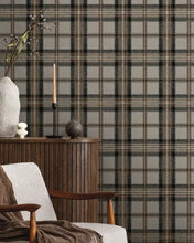 Load image into Gallery viewer, HERRINGBONE PLAID PEEL AND STICK WALLPAPER