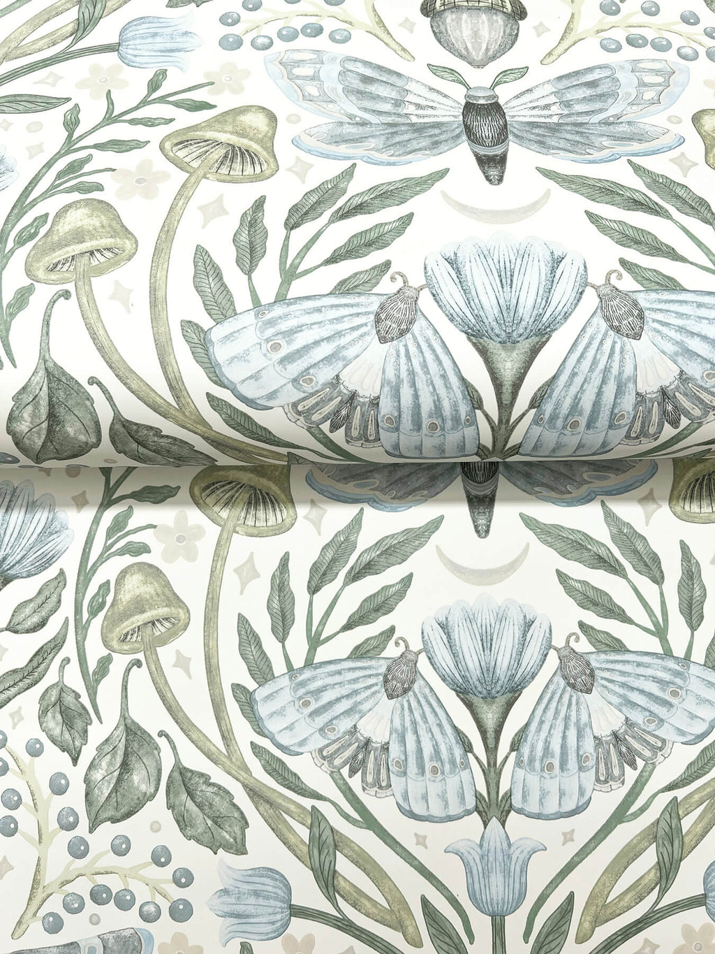 Mystic Moth Sky Blue wallpaper detail – 4169-83117