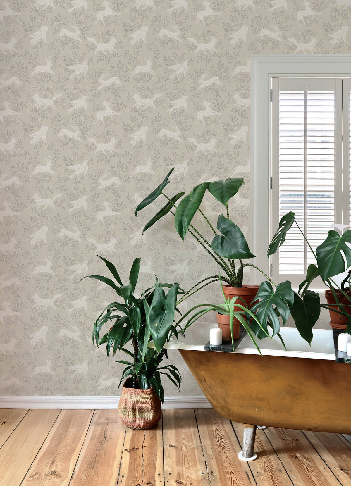 Revelry Taupe wallpaper lifestyle – 4169-83112
