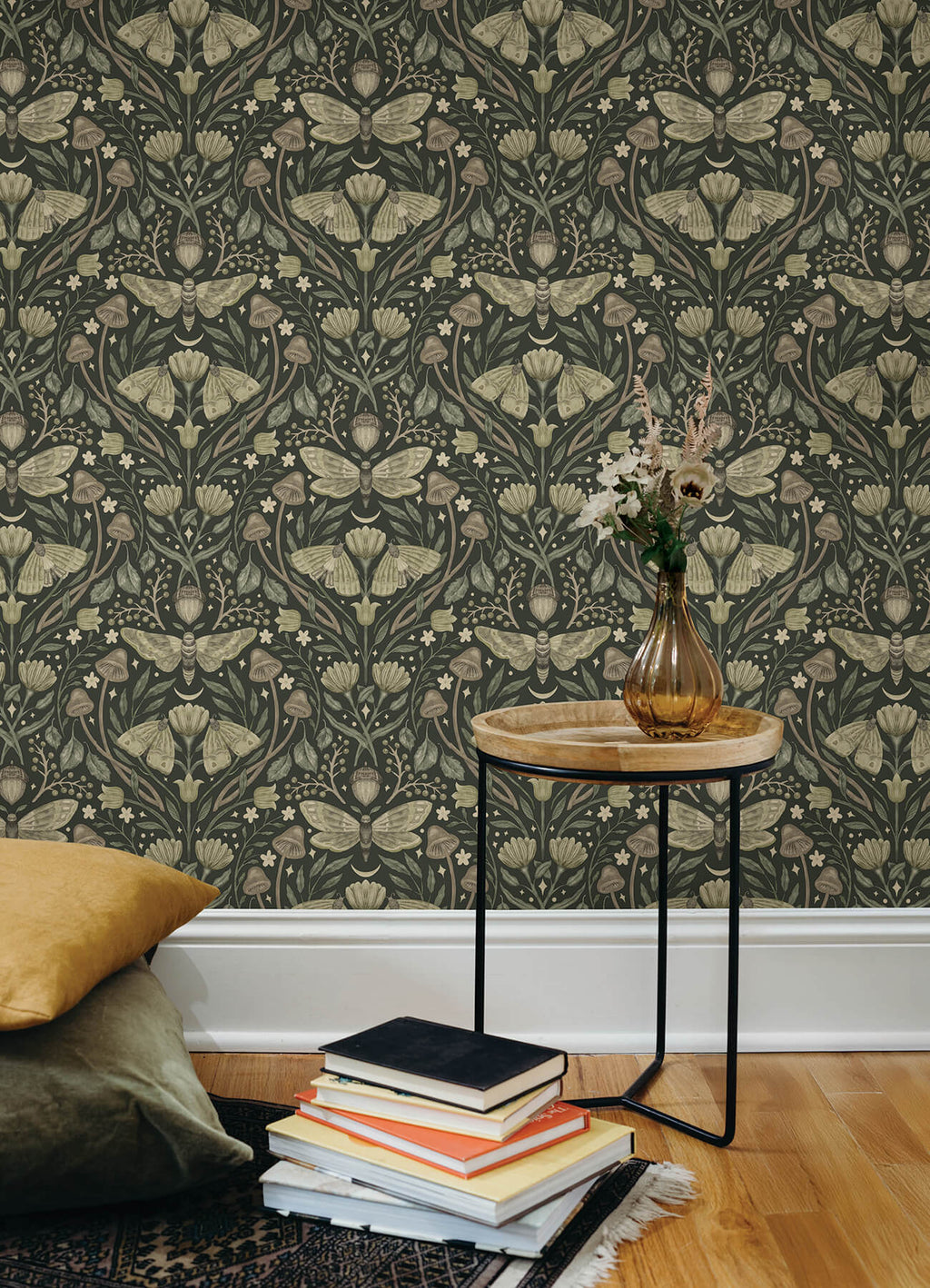 Mystic Moth Dark Green wallpaper lifestyle – 4169-83120
