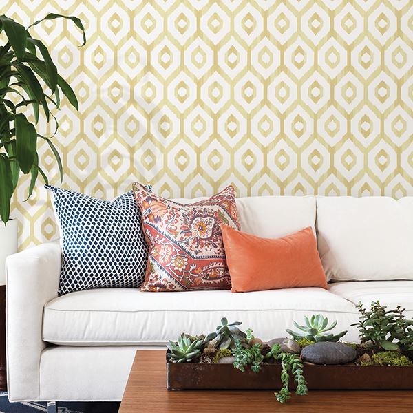 Lucia Yellow Diamond Wallpaper