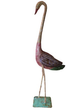 Load image into Gallery viewer, Vintage Metal Flamingo Folk Art