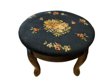 Load image into Gallery viewer, vintage needle point foot stool