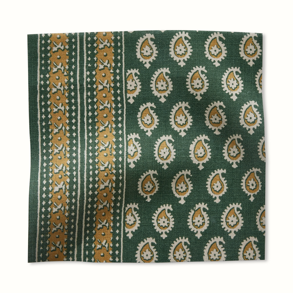 Janpath Outdoor Fabric by Peter Dunham - Green/Gold