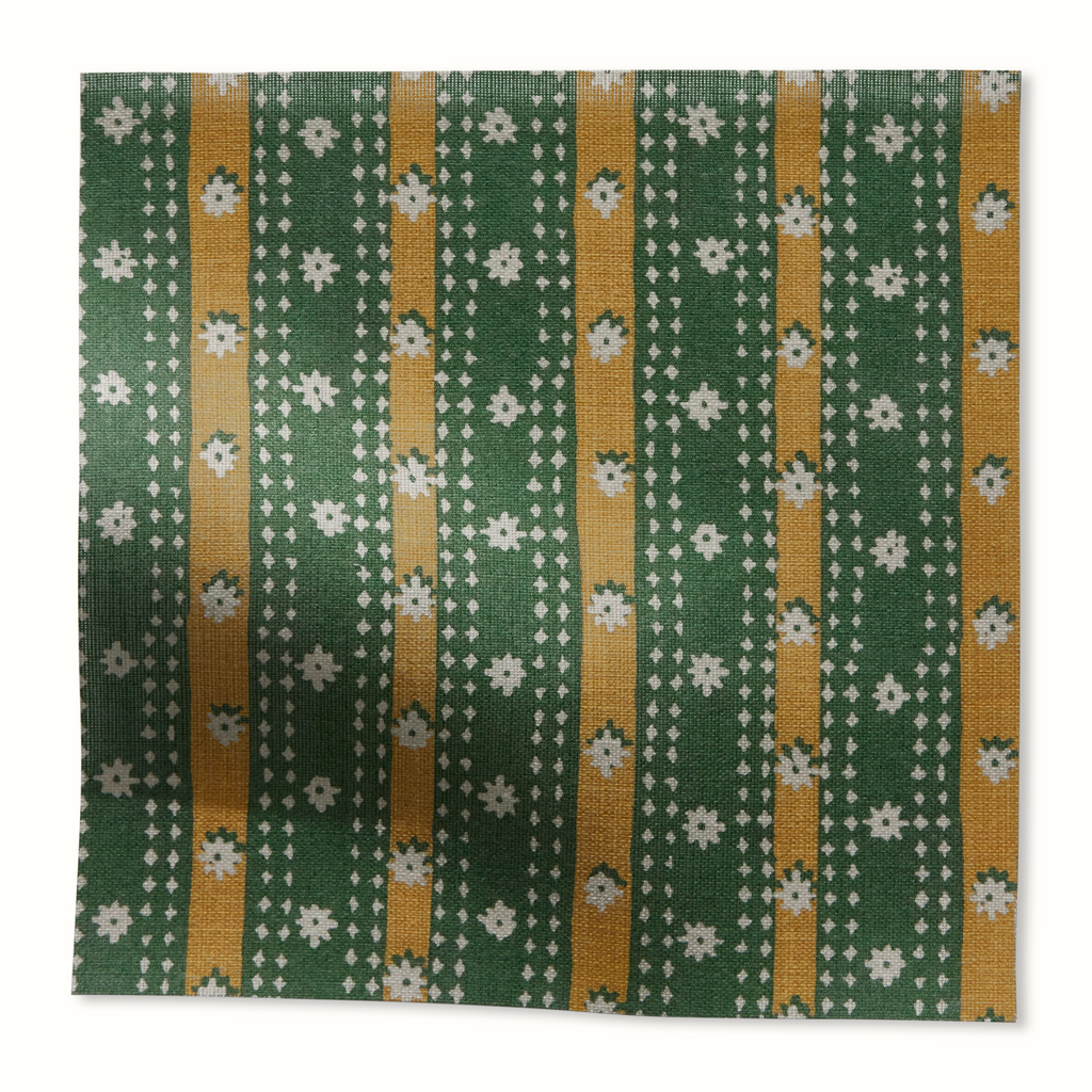 Mitra Outdoor Fabric by Peter Dunham - Green/Gold