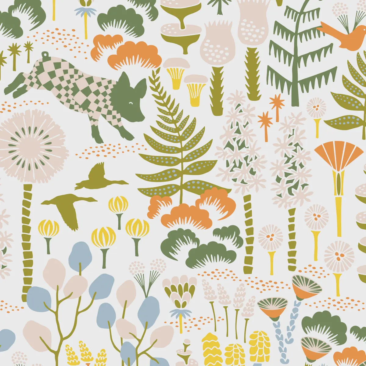 Hoppmosse Wallpaper - Ivory And Multi