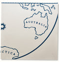 Globe Wallpaper by Peter Dunham - Indigo on White