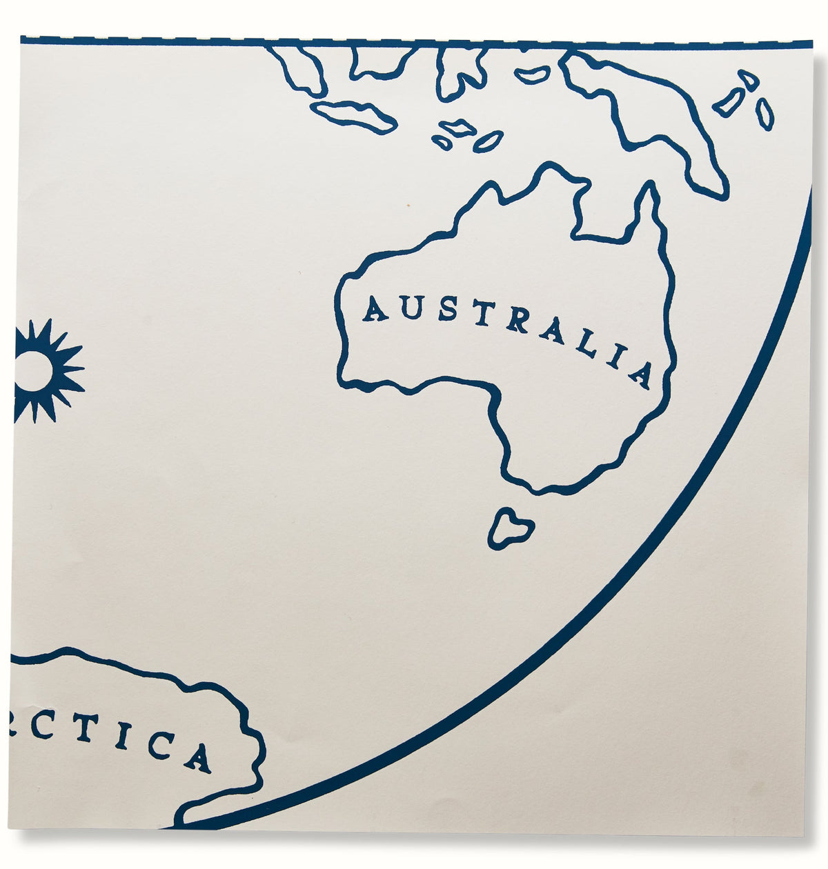 Globe Wallpaper by Peter Dunham - Indigo on White