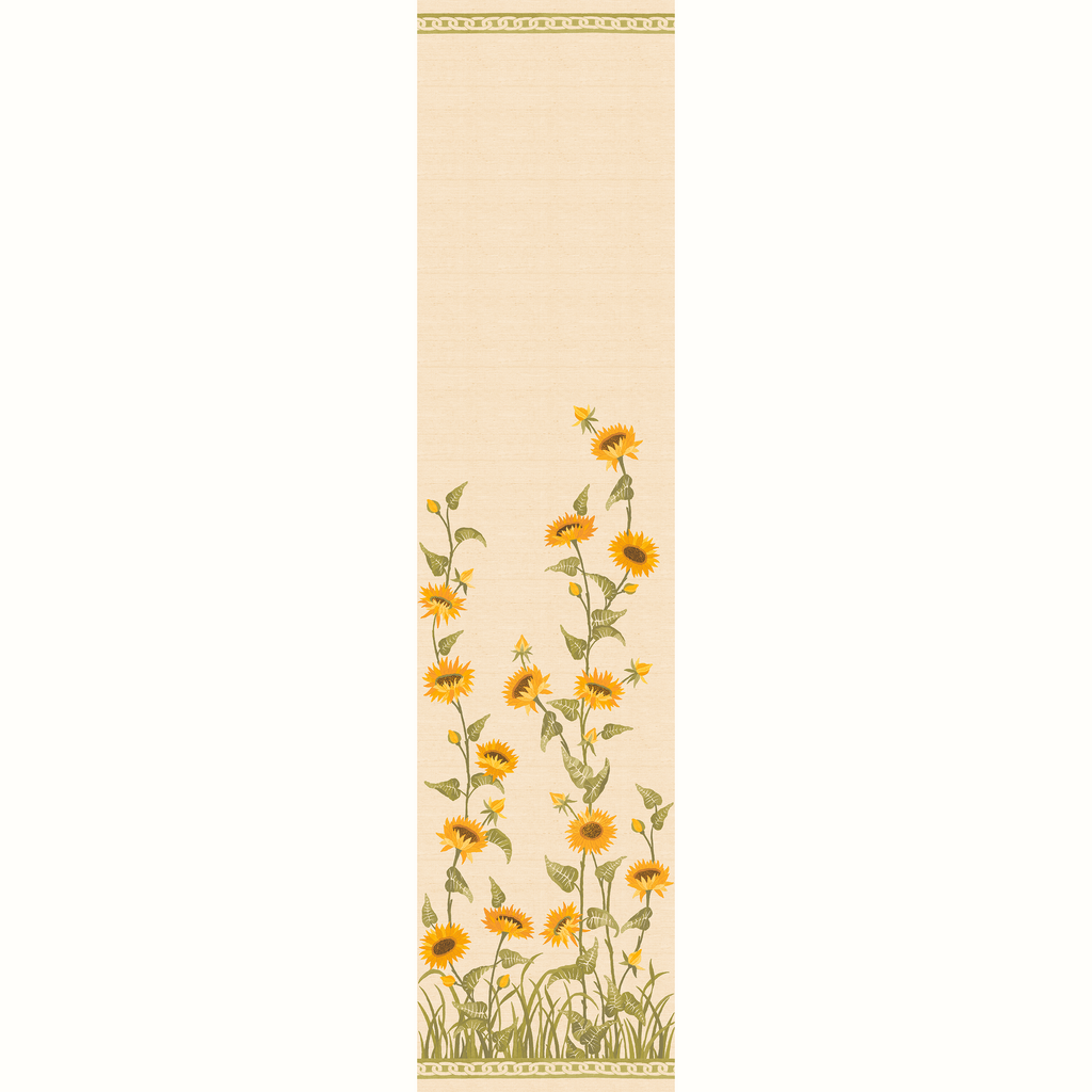 Sunflower Field Grasscloth Mural by Peter Dunham