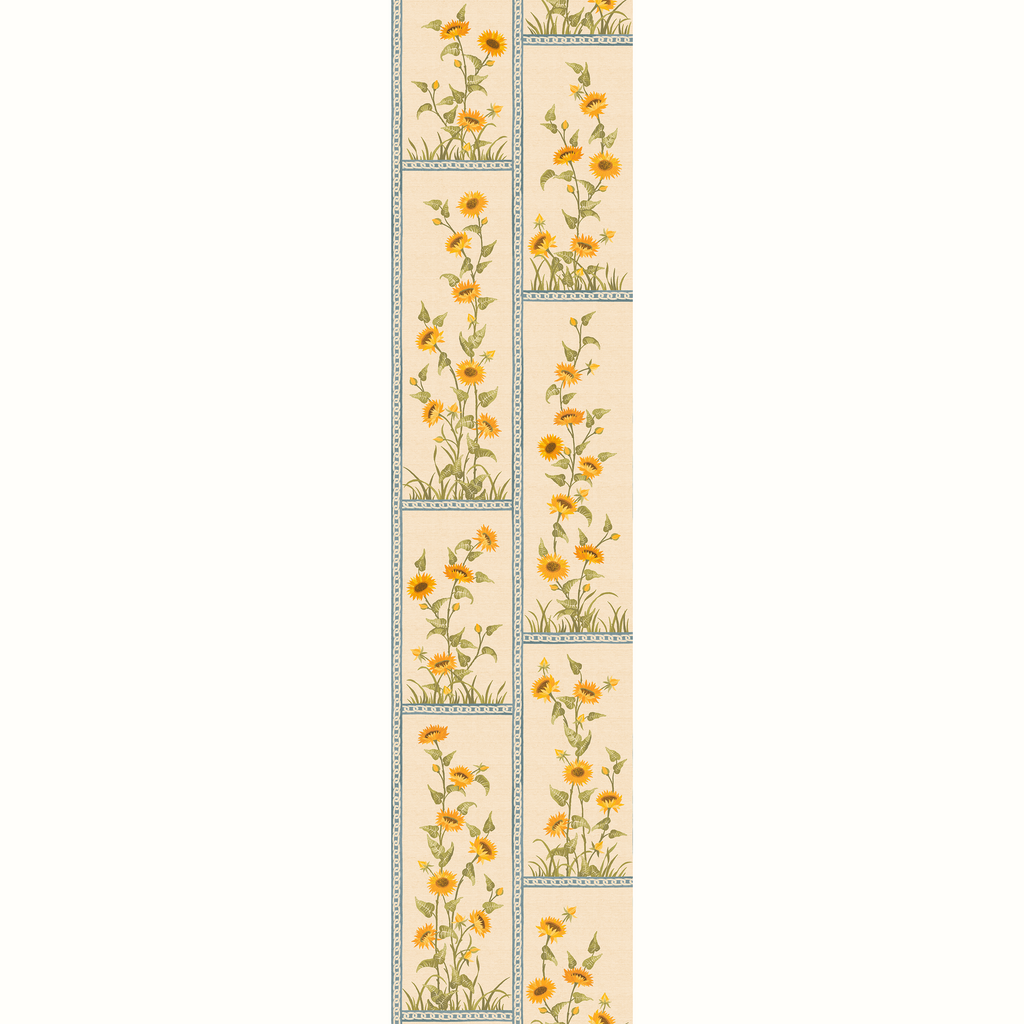 Sunflower Vignette Grasscloth Wallpaper by Peter Dunham - Green