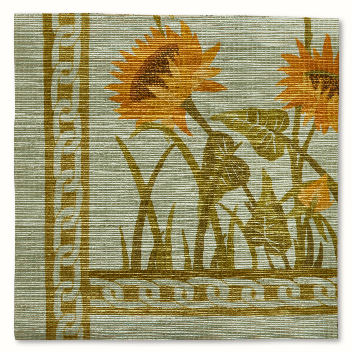 Sunflower Vignette Grasscloth Wallpaper by Peter Dunham