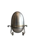 steel and brass egg box on stand