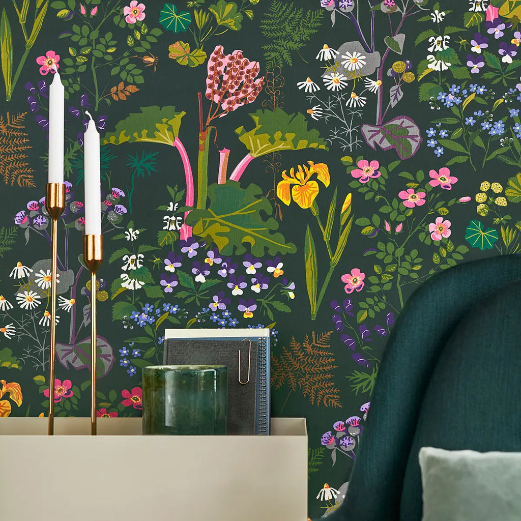 Rabarber Wallpaper in an interior setting