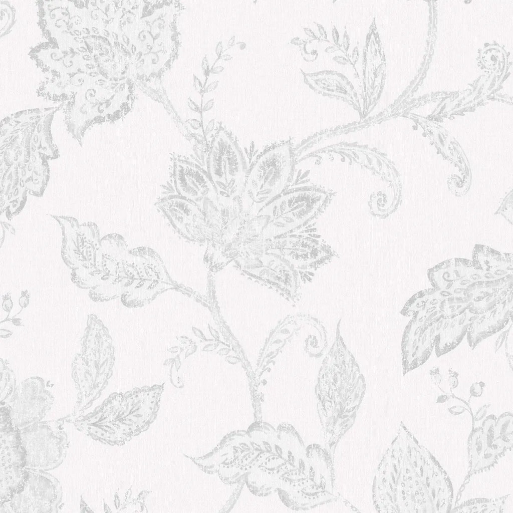 Indigo Bloom Wallpaper - Grey