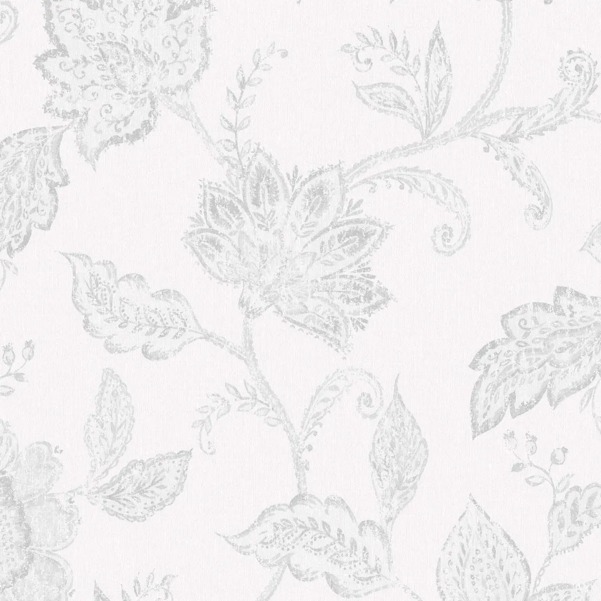 Indigo Bloom Wallpaper - Grey