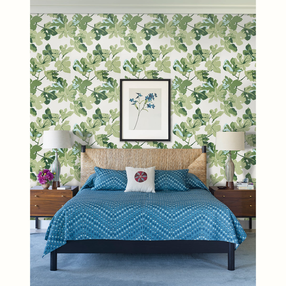 Fig Leaf Wallpaper by Peter Dunham - Original on White