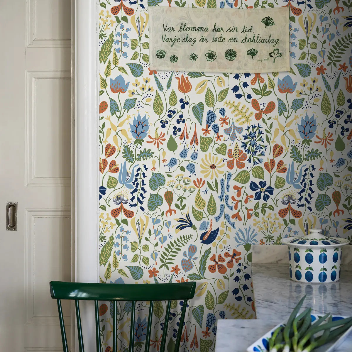 Herbarium Wallpaper in an interior setting